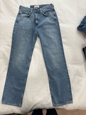 Agolde Light Blue Denim Straight Jeans